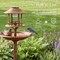 Best Choice Products Solar Outdoor Bird Bath Pedestal Fountain Garden Decoration w/ Fillable Planter Base